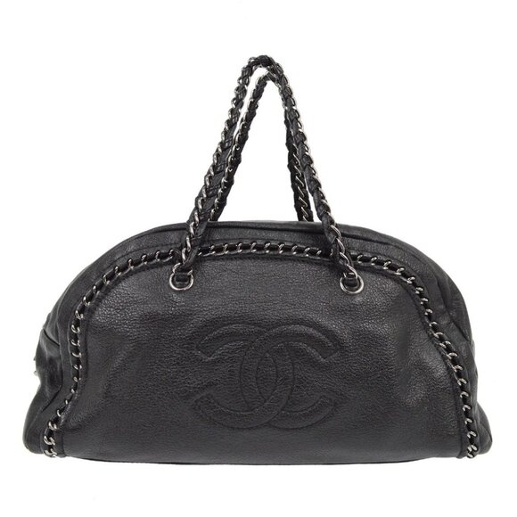Chanel Black Calfskin Luxury Line Bowling Bag - Picture 1 of 7